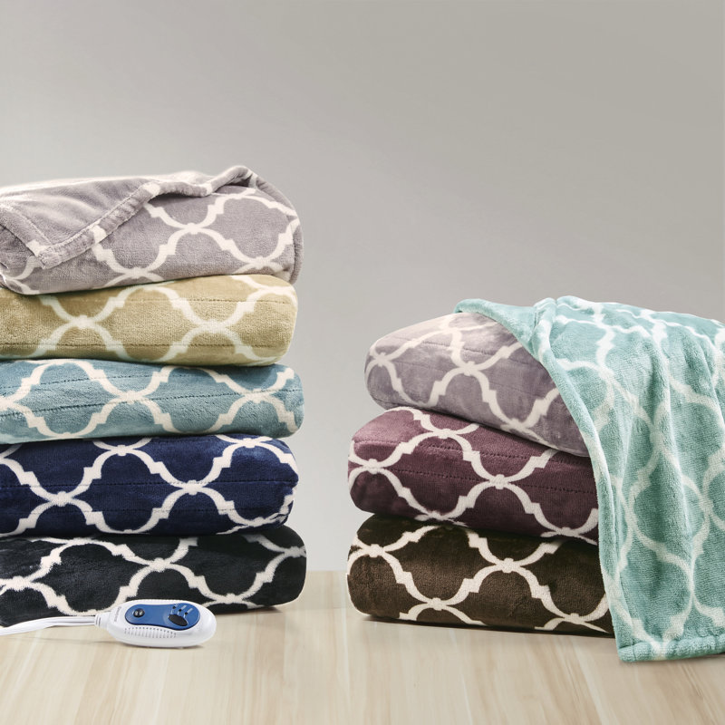 Beautyrest Heated Ogee Knitted Throw Blanket & Reviews Wayfair